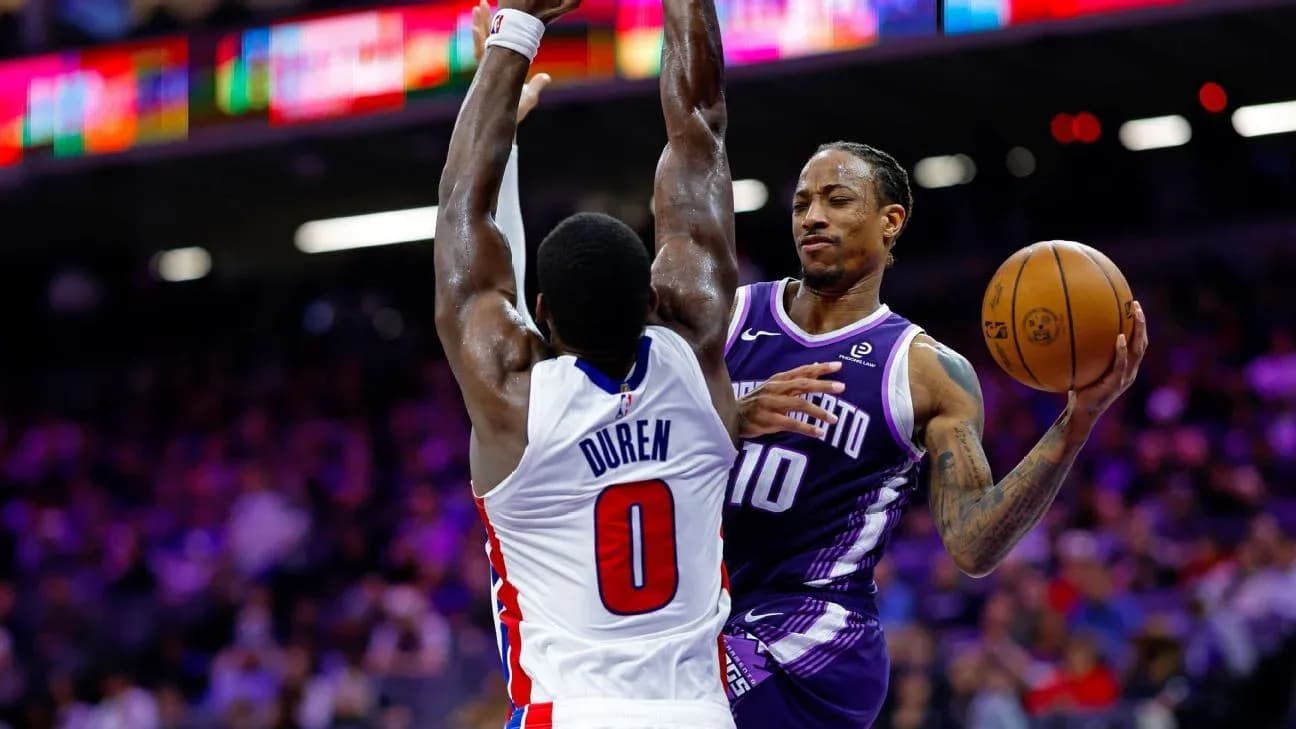 Player attempting a shot while being defended