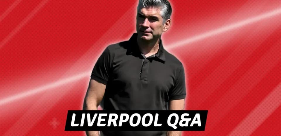 Man standing against red background with Liverpool Q&A text