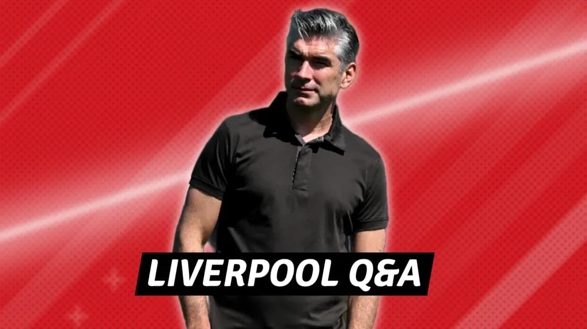 Man standing against red background with Liverpool Q&A text