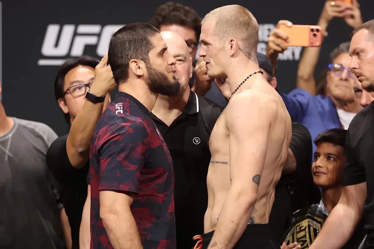 Fighters facing off at UFC weigh-in event