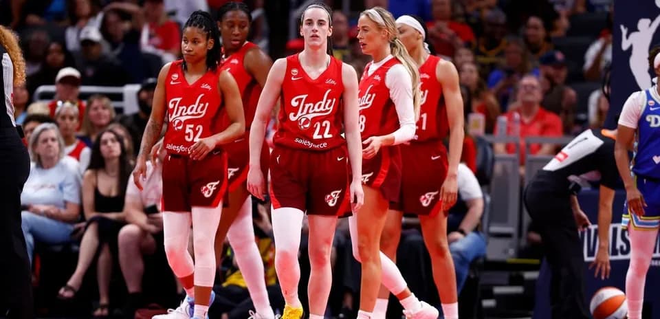 Indy team players on court during a game