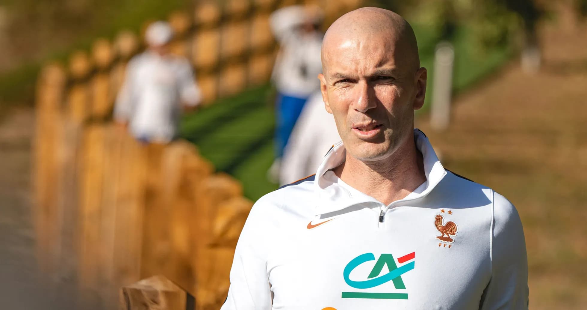 Zinedine Zidane at training session with team