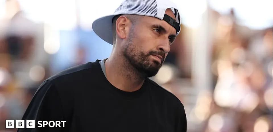 Tennis player during a match looking serious