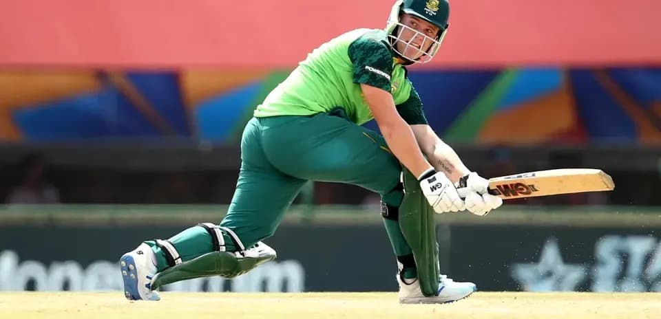 Batsman preparing to hit the ball during match