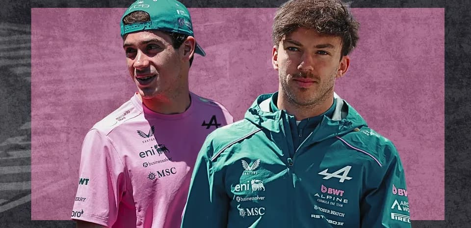 Formula 1 drivers posing in team uniforms