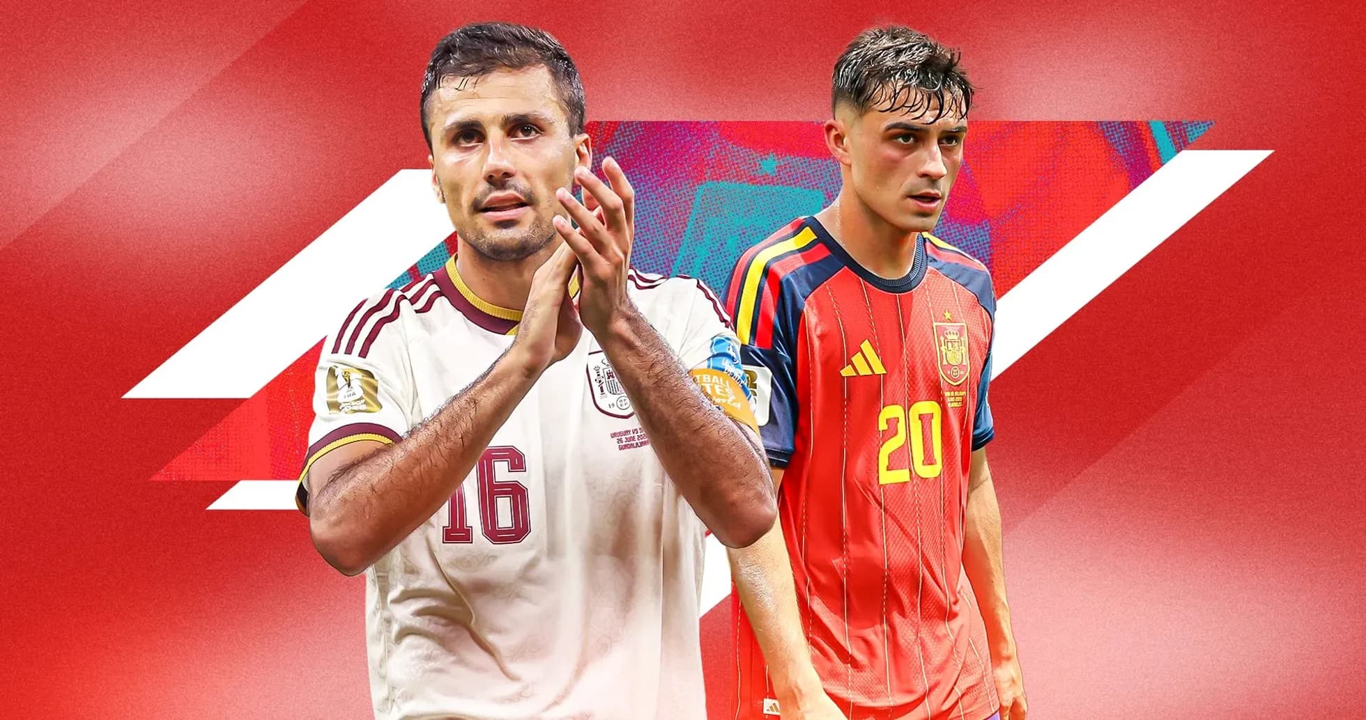 Mexican and Spanish players posing for promotional image