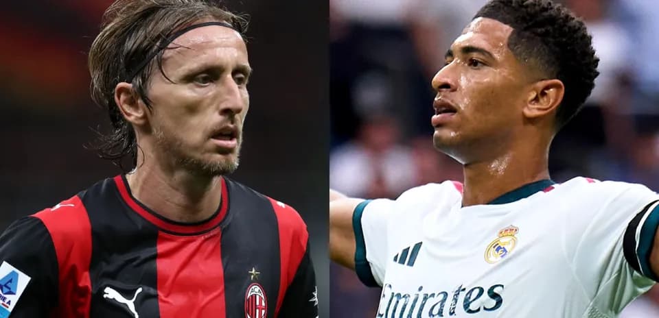 AC Milan and Real Madrid players during match