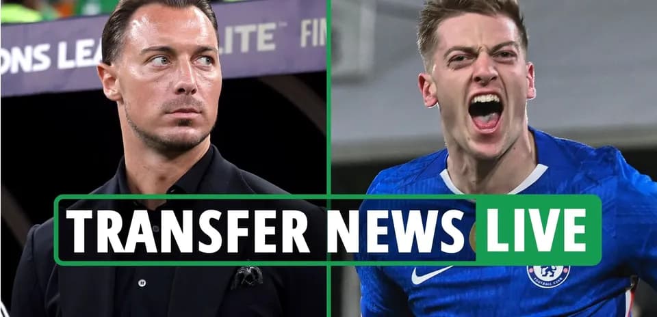 Transfer news graphic with player reactions