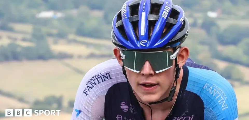 Cyclist wearing sunglasses during a race