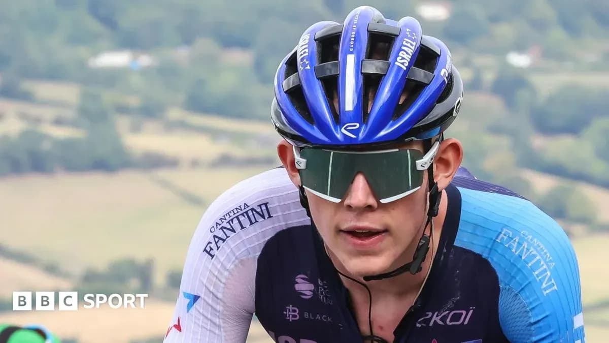 Cyclist wearing sunglasses during a race