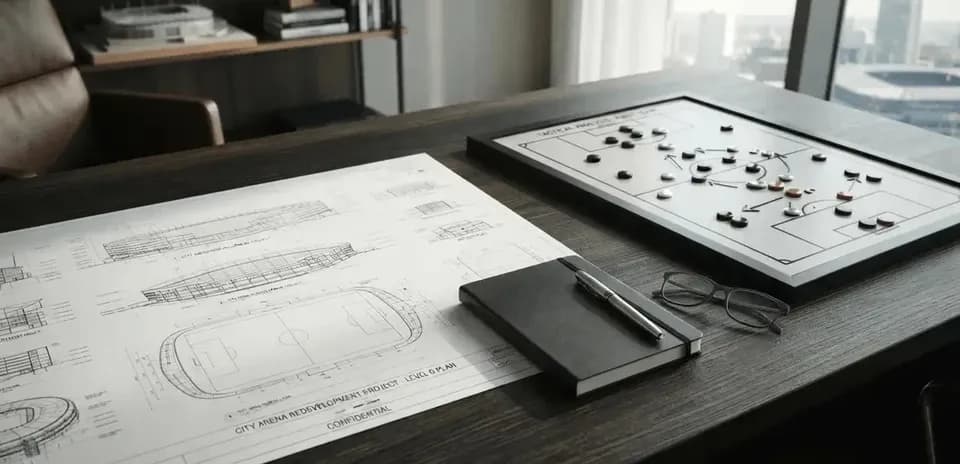 Taktik taxtasi va stadion rejalari ustida