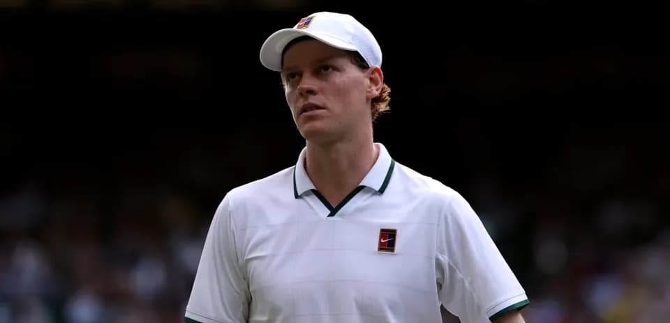 Tennis player on court during Wimbledon match
