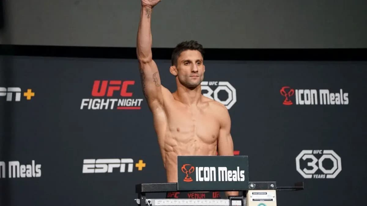 Fighter weighing in at UFC Fight Night event