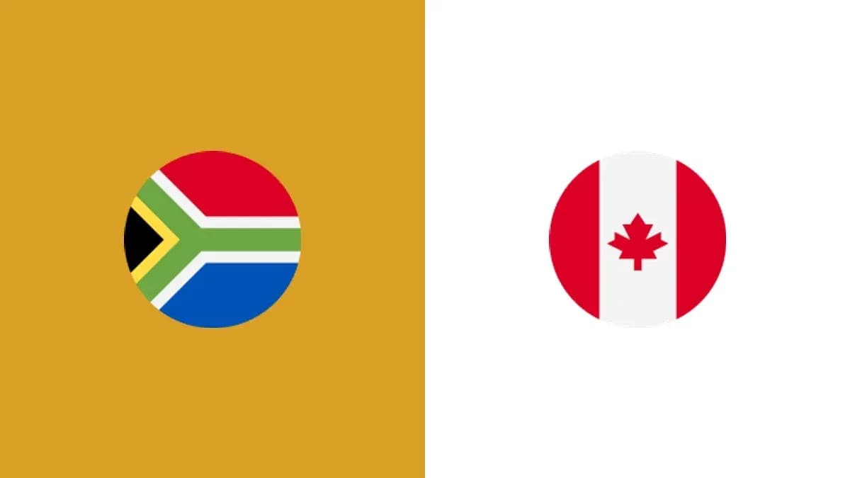South Africa and Canada flags side by side