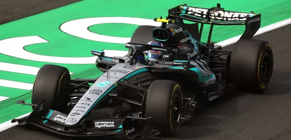 Mercedes Formula 1 car racing on track