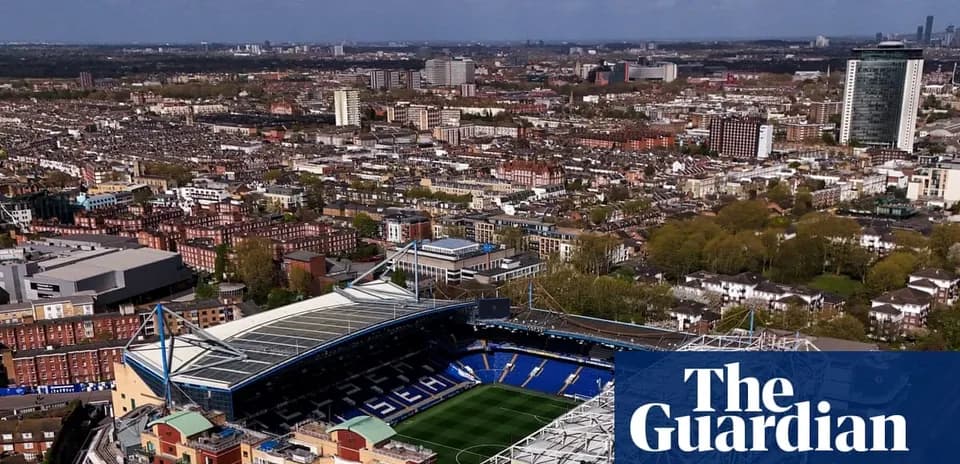 Stamford Bridge stadium with surrounding cityscape