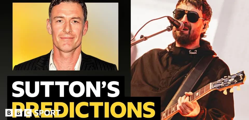 Sutton's predictions graphic with musician performing