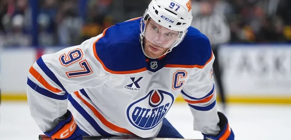 Oilers player on ice during a game