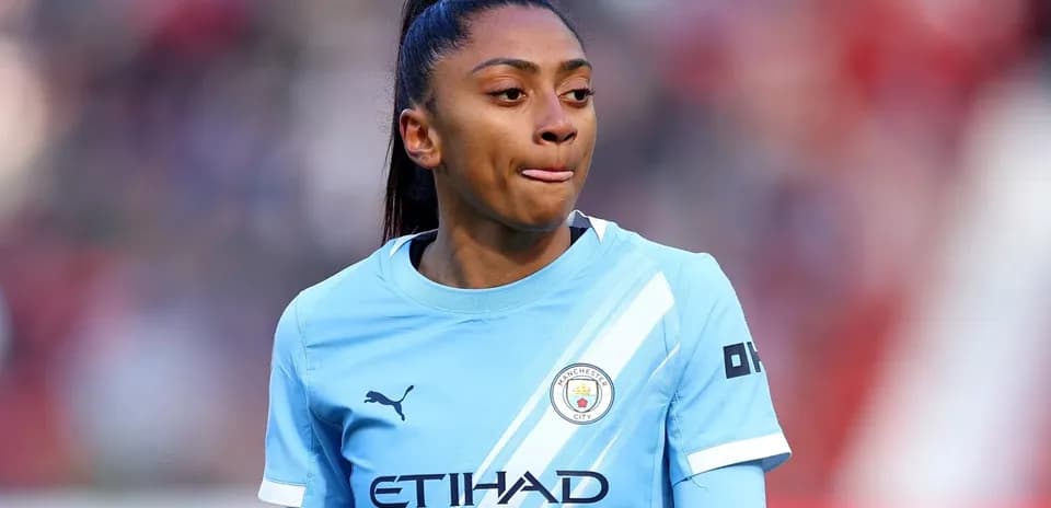 Manchester City player during match warm-up