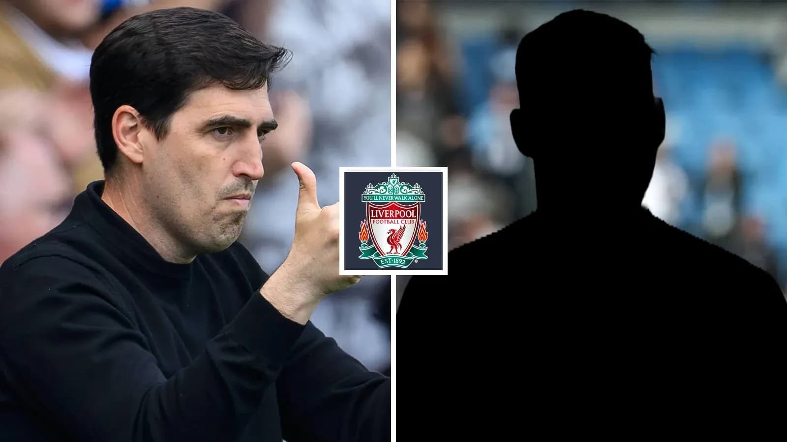 Trener gesturing during match with Liverpool logo