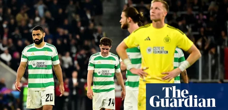 Celtic FC players walking off the pitch after match