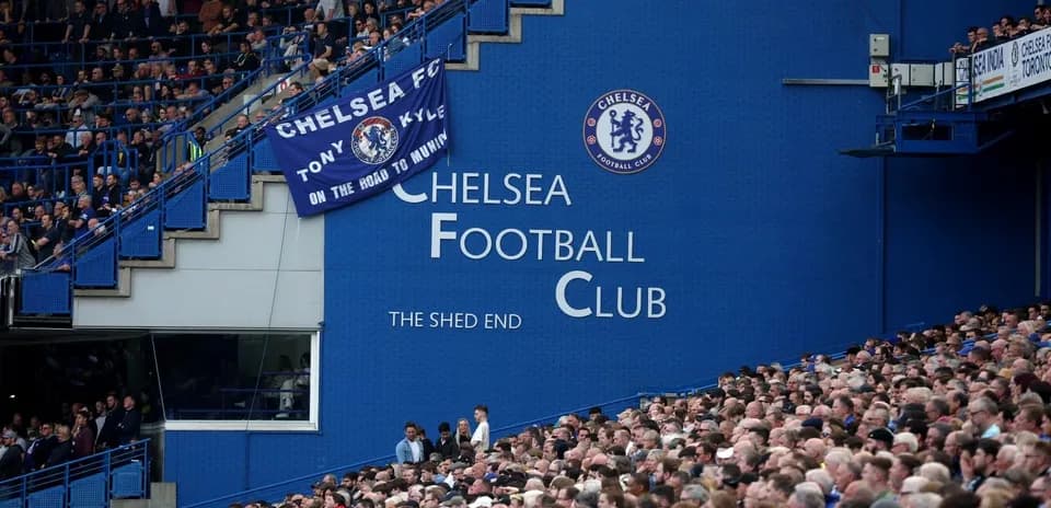Chelsea FC fans in the stadium during a match