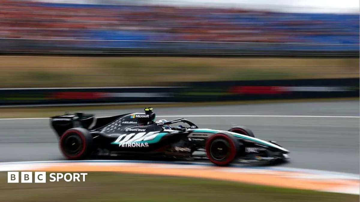 Formula 1 car speeding on the racetrack