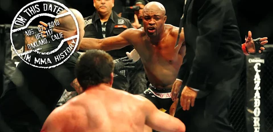 Fighter reacting after winning match at UFC 117