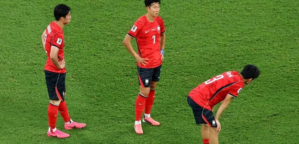South Korean players during a match on the field