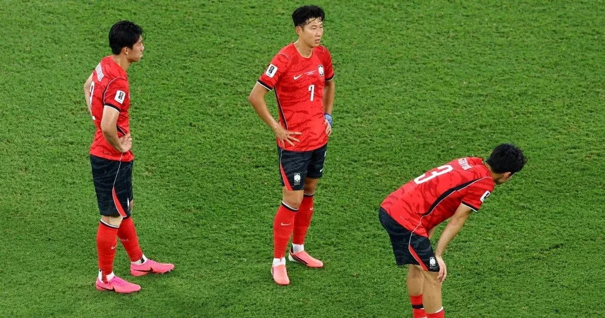 South Korean players during a match on the field