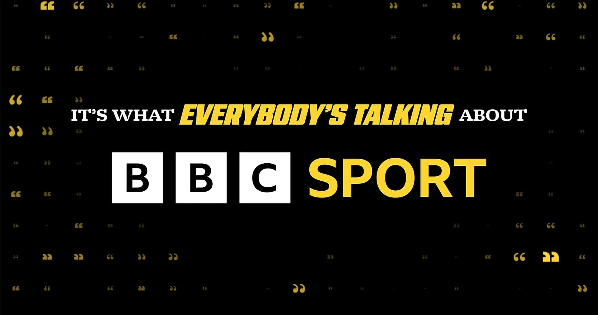 BBC Sport promotional graphic with bold text