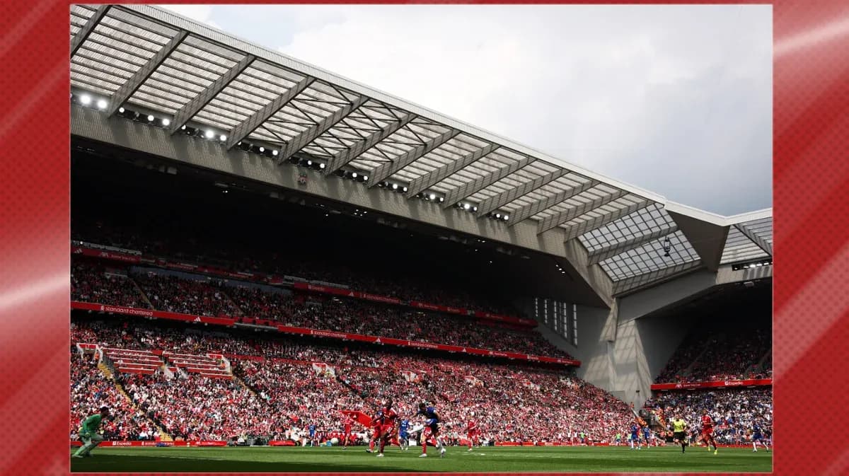 Stadium filled with fans during football match
