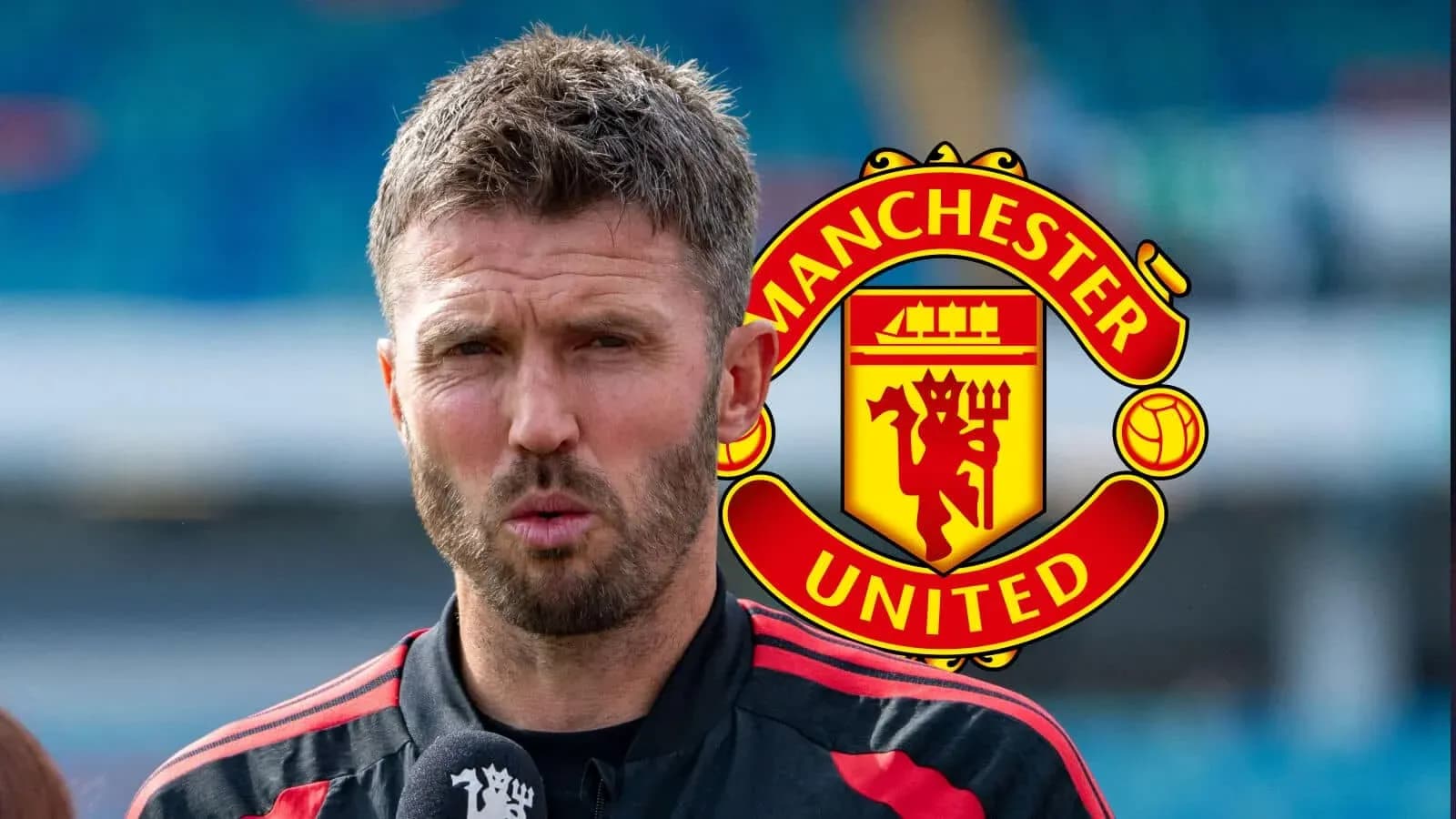 Manchester United coach speaking at press event