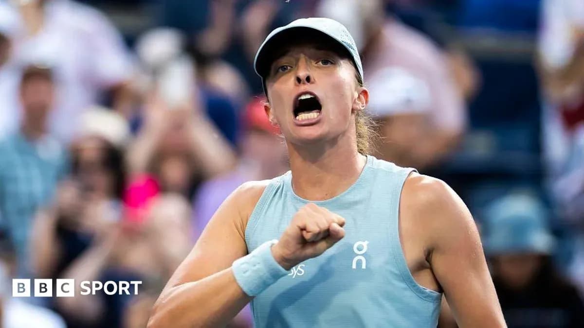 Tennis player celebrating during a match