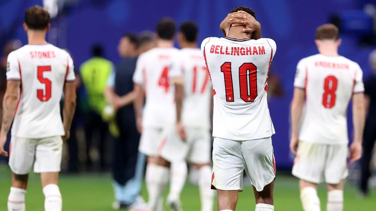 England players walking off after match defeat