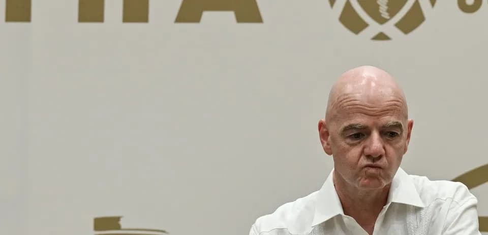 FIFA president speaking at press conference