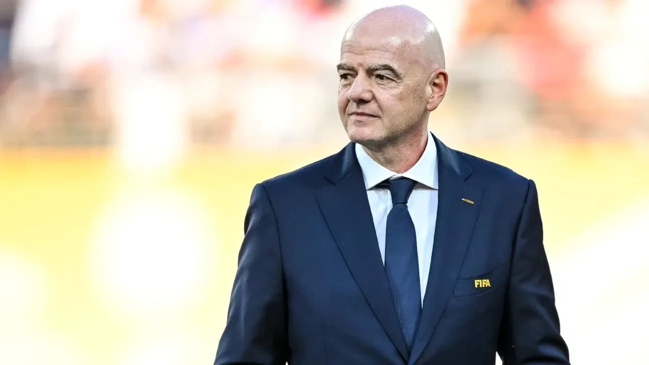FIFA president in suit at event FIFA president in suit at event