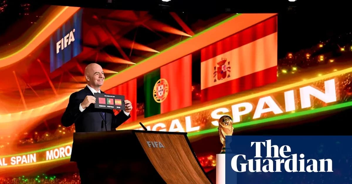 FIFA official presenting World Cup draw results FIFA official presenting World Cup draw results