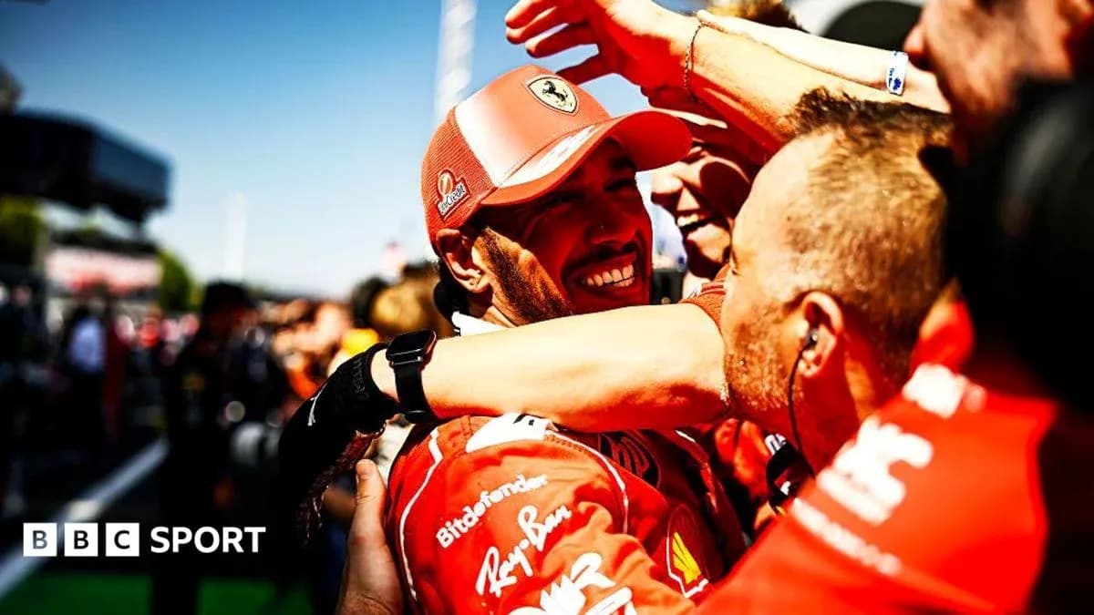 Ferrarilar jamoasi g'alaba nishonlayotgani Ferrarilar jamoasi g'alaba nishonlayotgani