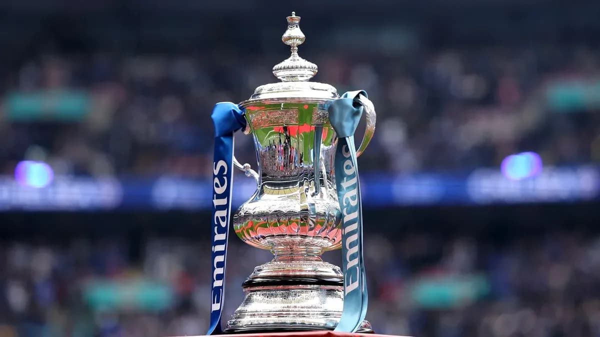 Emirates FA Cup trophy on display at stadium Emirates FA Cup trophy on display at stadium
