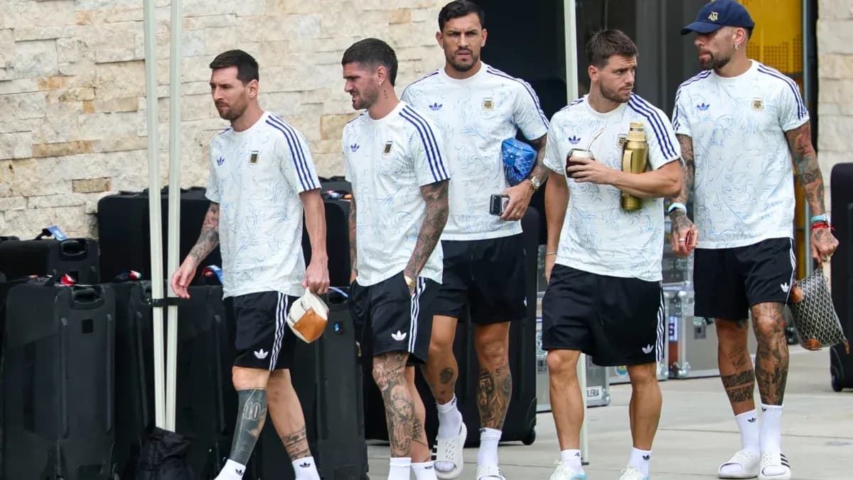 Argentina players walking to training session Argentina players walking to training session