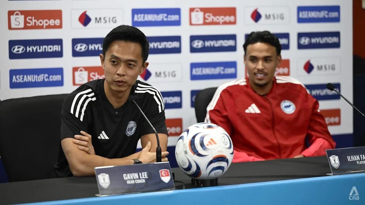Gavin Lee and Ilhan Fandi at press conference Gavin Lee and Ilhan Fandi at press conference