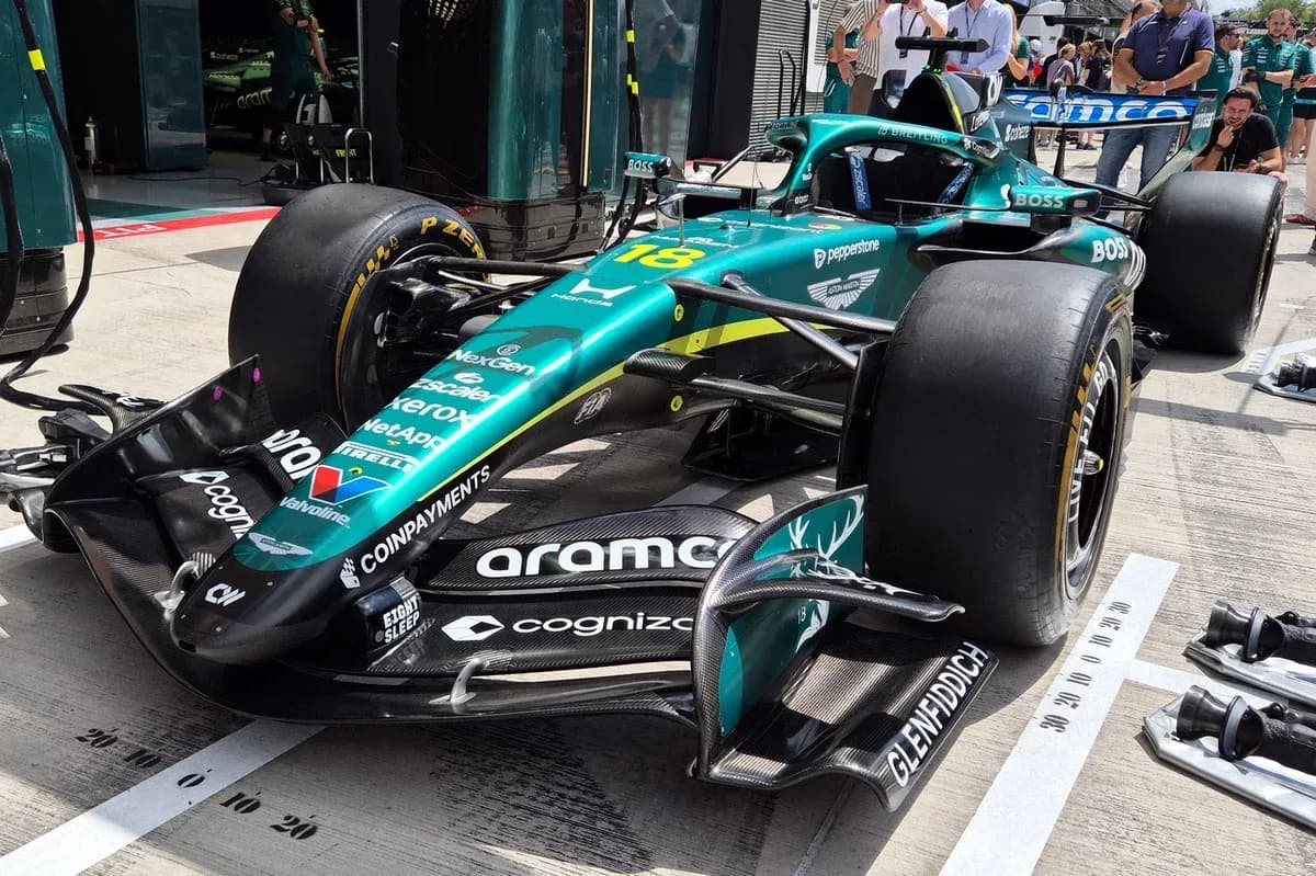 Formula 1 car in the pit lane during event Formula 1 car in the pit lane during event