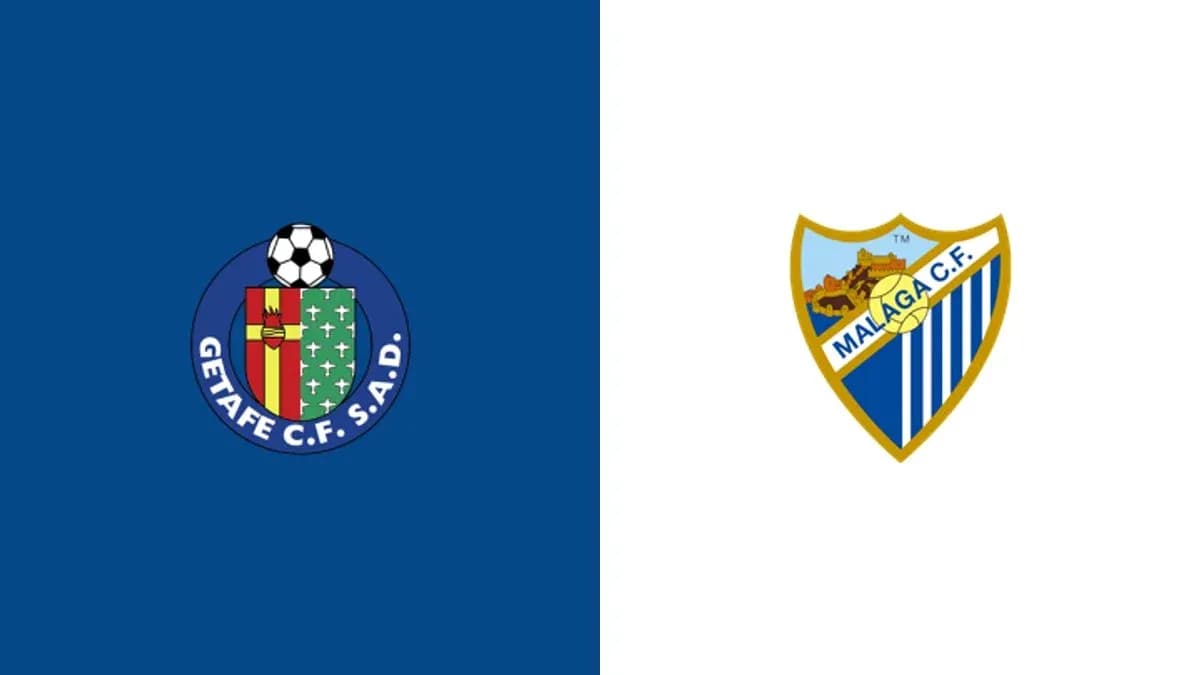Getafe CF and Malaga CF team logos Getafe CF and Malaga CF team logos