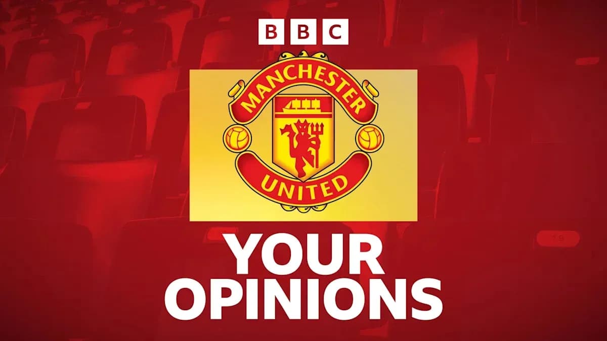 Manchester United logo on red background with text Manchester United logo on red background with text