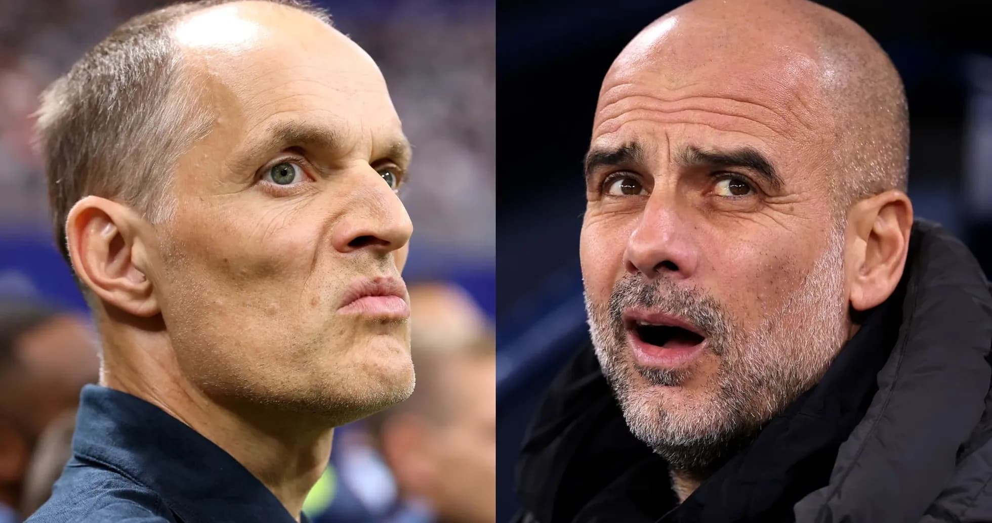 Two football managers during a match Two football managers during a match