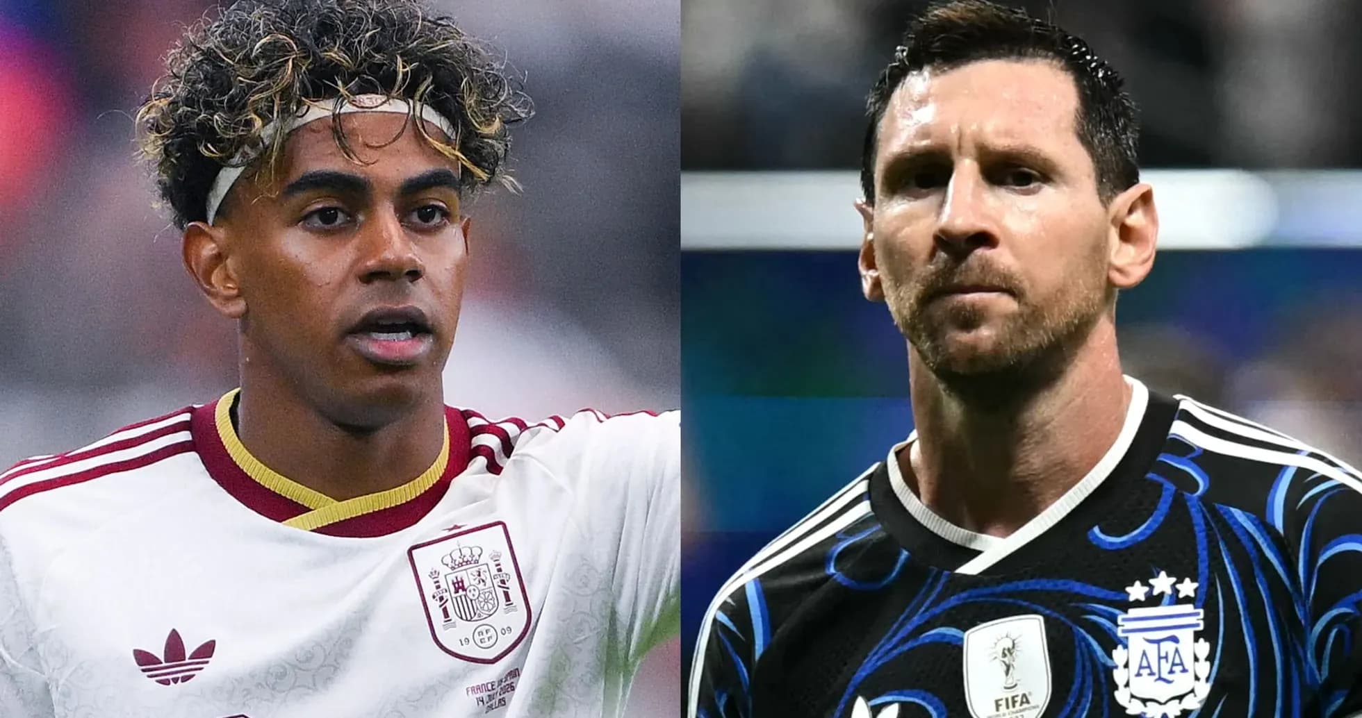 Futbolchilar, biri Ispaniya, biri Argentina formasida Futbolchilar, biri Ispaniya, biri Argentina formasida
