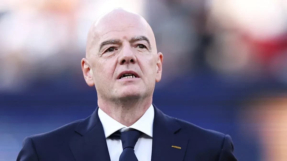 FIFA president speaking at event FIFA president speaking at event