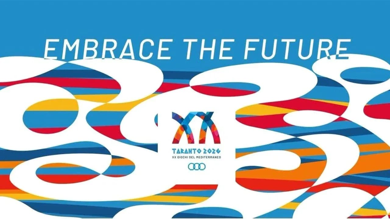 Taranto 2026 Mediterranean Games promotional graphic Taranto 2026 Mediterranean Games promotional graphic