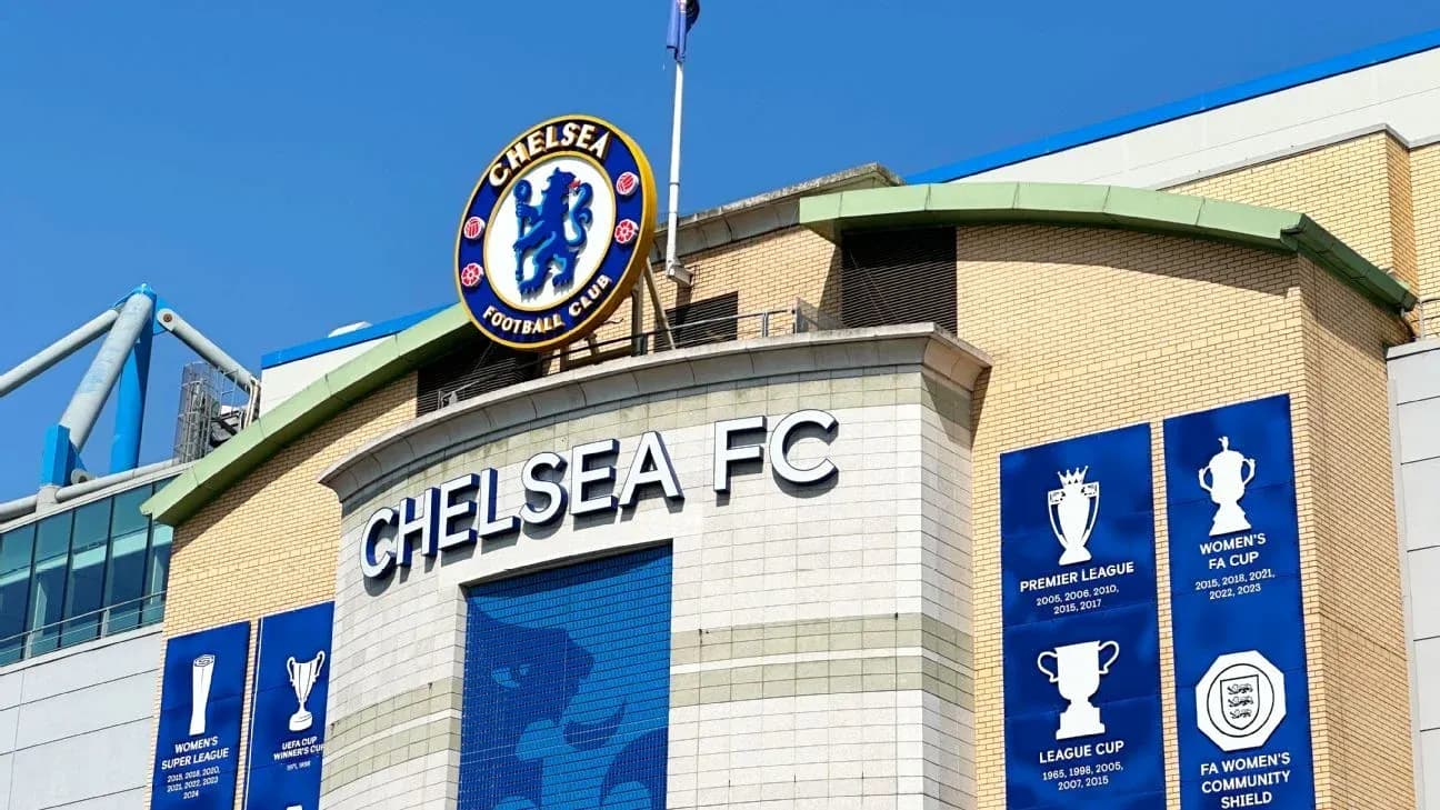 Chelsea FC logo and club achievements displayed Chelsea FC logo and club achievements displayed